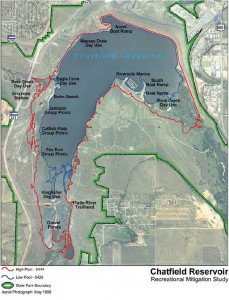 Map of Chatfield reservoir